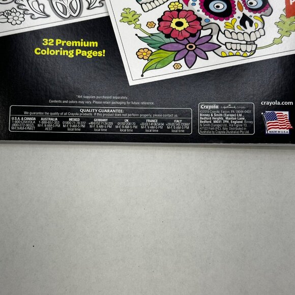 Crayola Art With Edge Sugar Skulls Brain Candy Coloring Book 32 Pages New - Picture 8 of 8